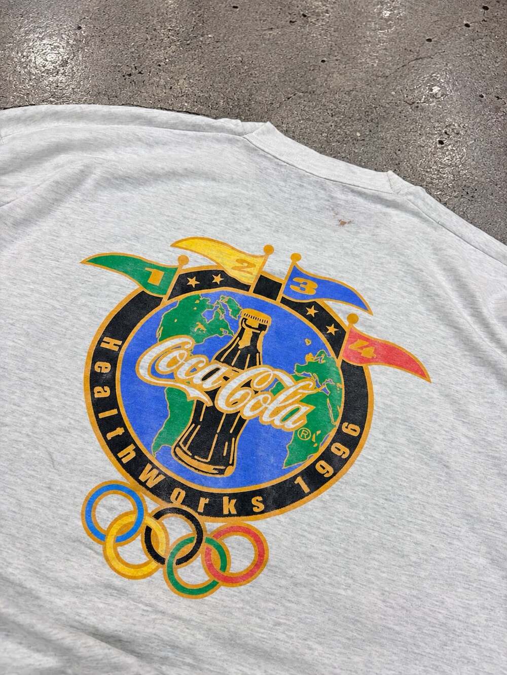 Coca-Cola 1996 Atlanta Olympic Healthworks T-Shirt Grey